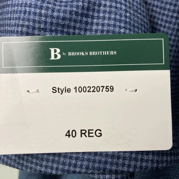 B by Brooks Brothers Mens Classic fit Sport Coat Blazer 40R Blue‎ Check F01172 - Picture 13 of 15